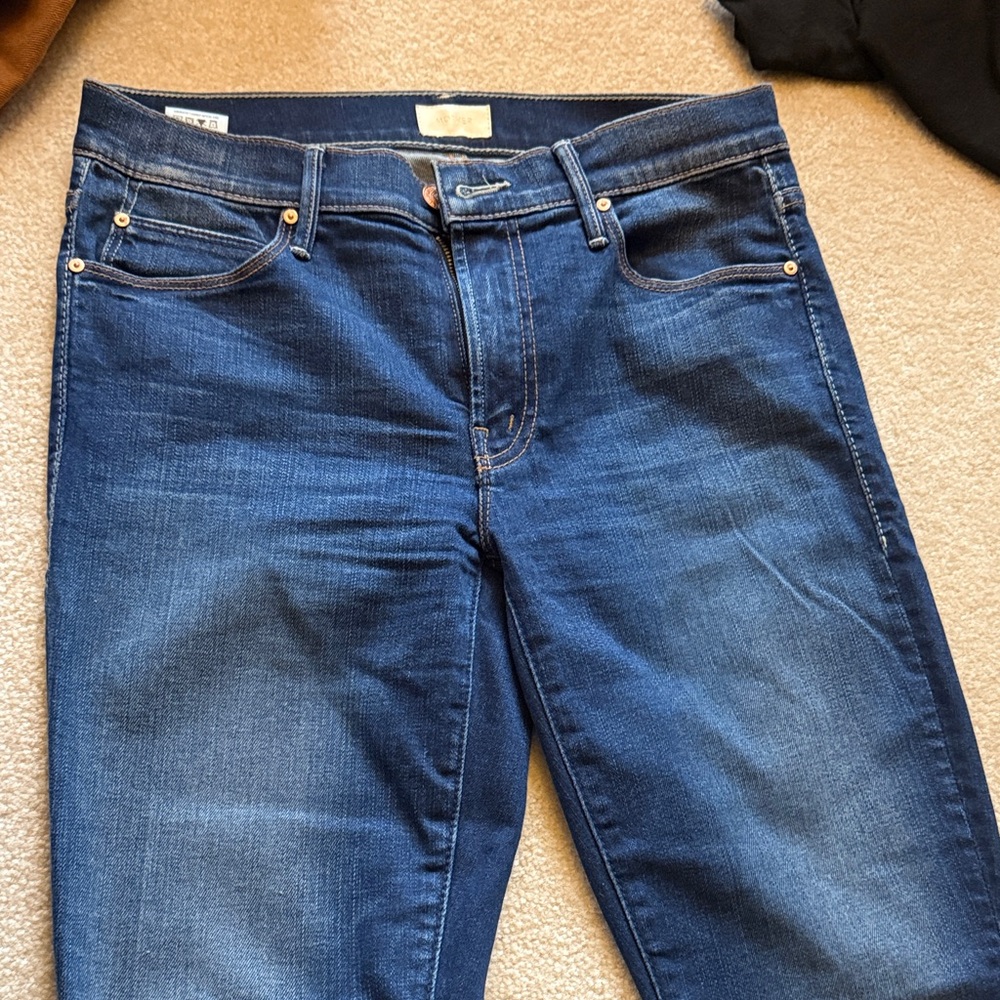 MOTHER Dark Blue Women's Straight Leg Jeans